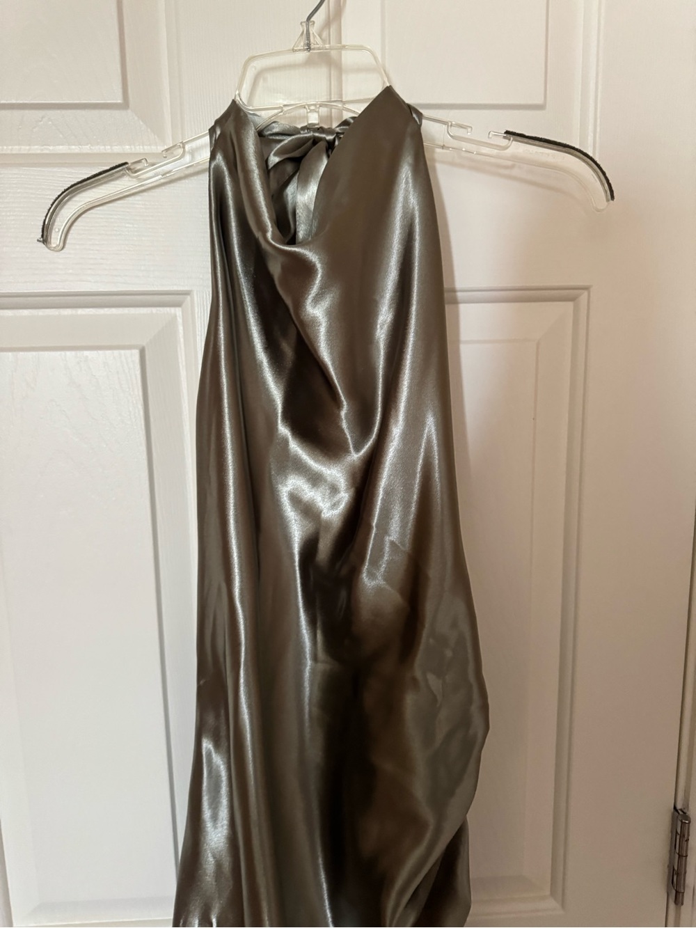 Lovers + Friends Sage Green Metallic Halter Maxi Dress with Slit - Picture 8 of 11